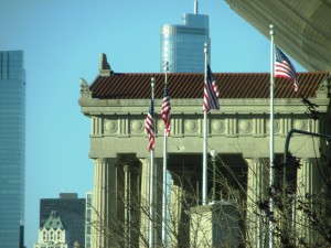 Clay Tile Roof installed by Mortenson Roofing, Soldier Field, Chicago, IL