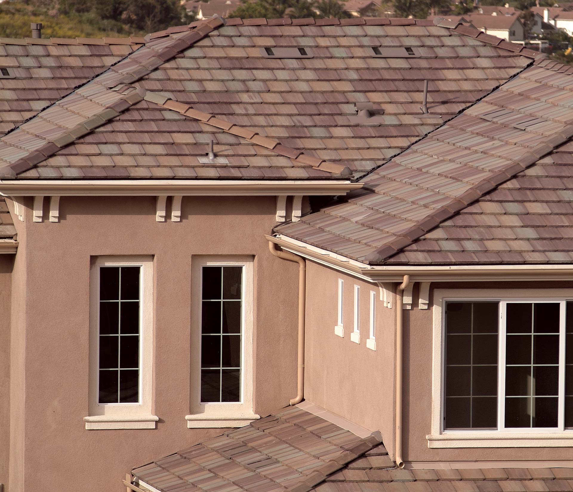 Brown Concrete Tile Roof