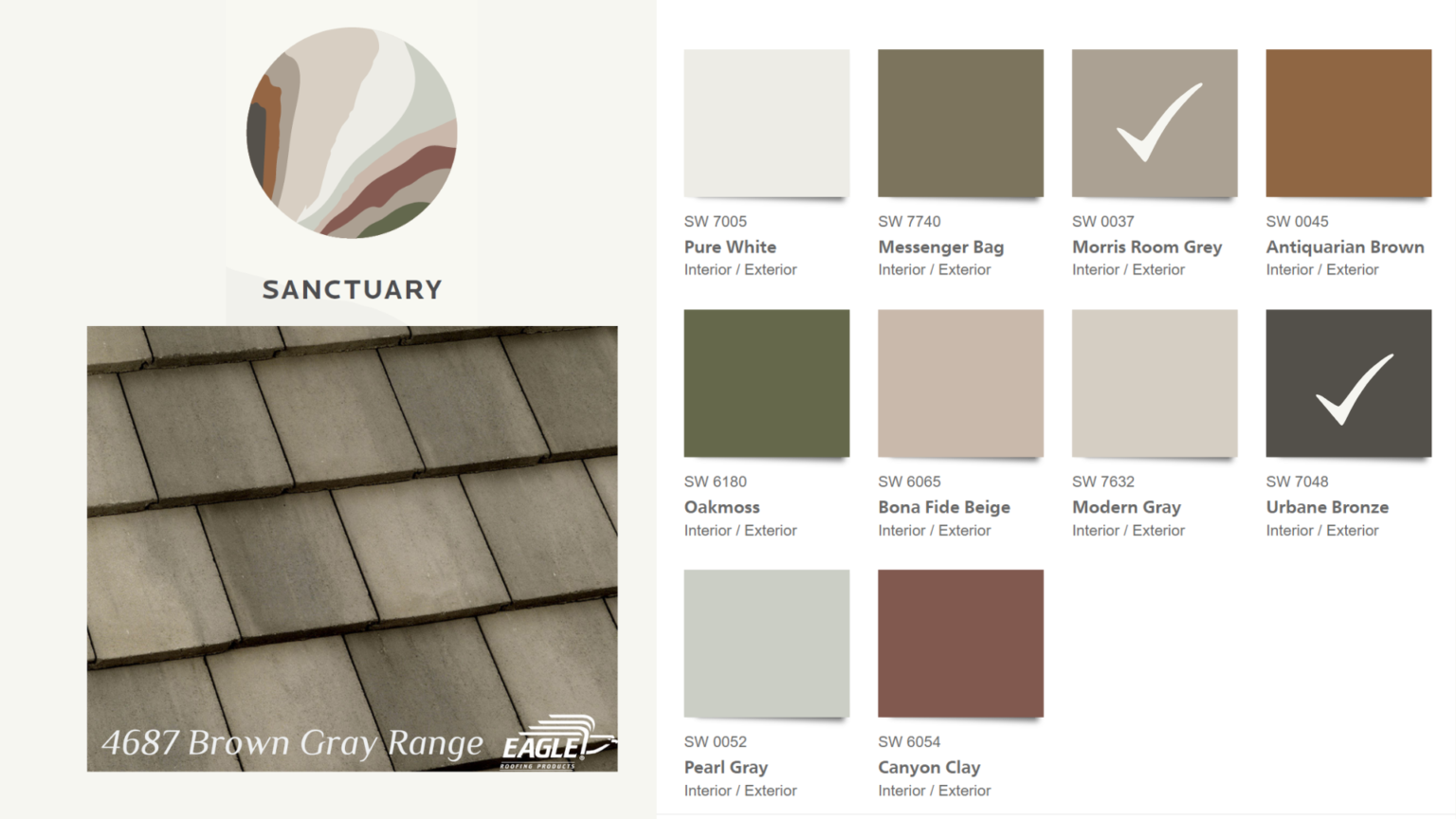 Concrete Roof Tiles to Pair with Sherwin Williams 2021 Color Trends
